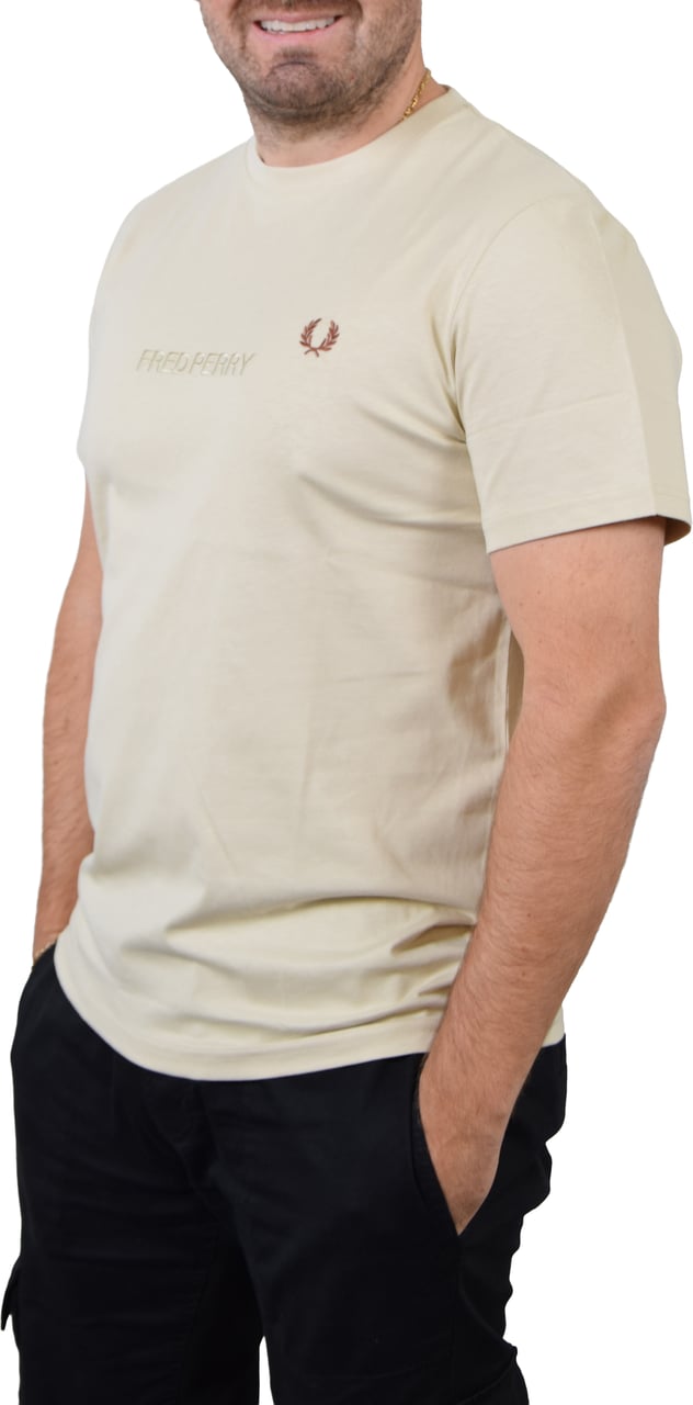 Fred Perry Fred Perry Embroidery T-Shirt Beige
