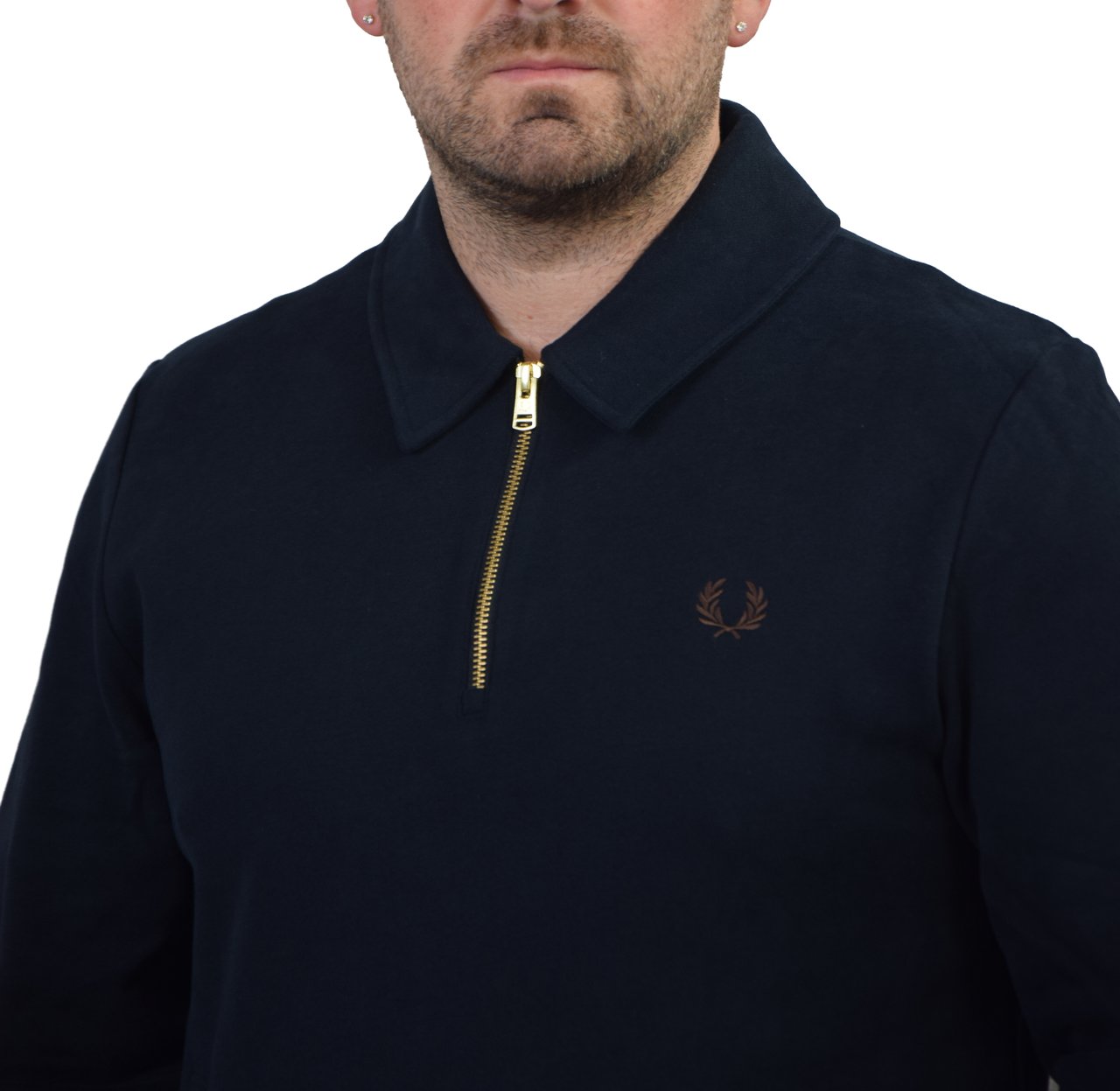 Fred Perry Half Zip Smock Sweatshirt Blauw