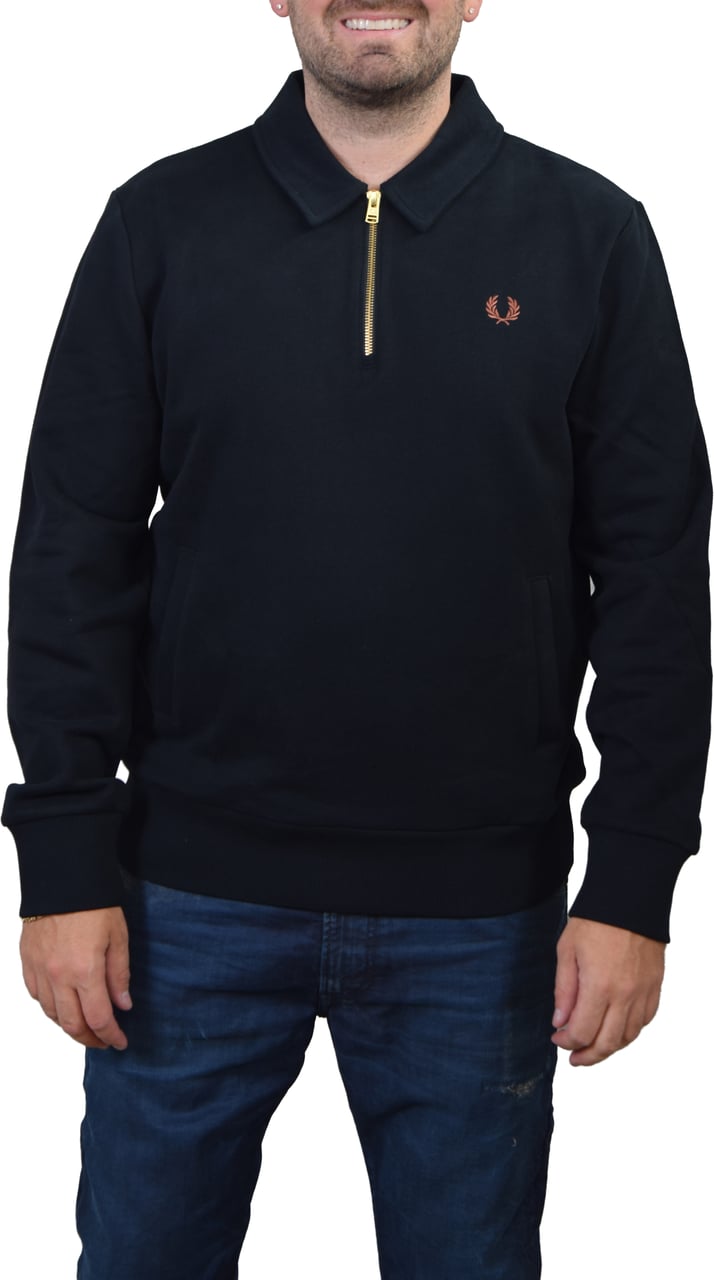 Fred Perry Fred Perry Half Zip Smock Sweatshirt Blauw