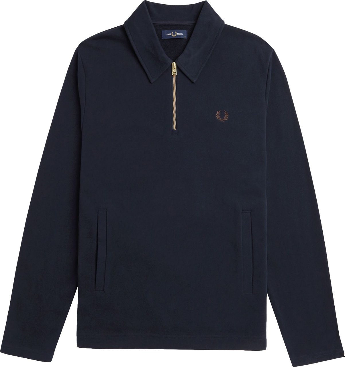 Fred Perry Fred Perry Half Zip Smock Sweatshirt Blauw