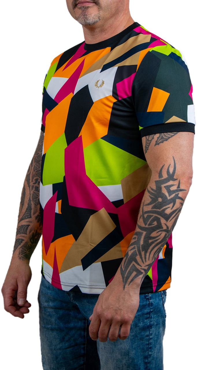Fred Perry On Court Printed T-Shirt Blauw