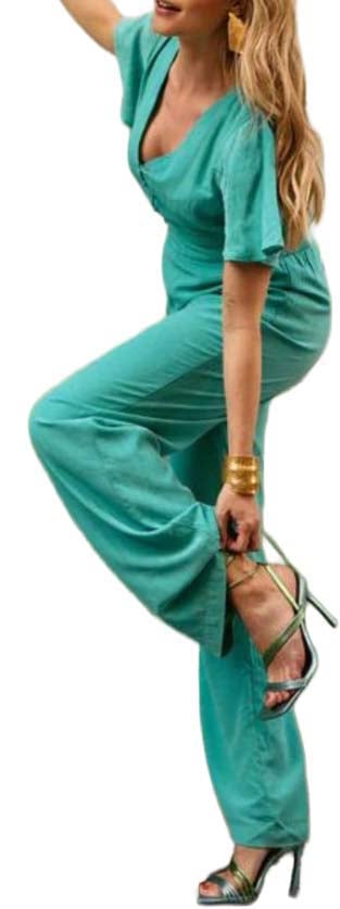 Freebird Freebird Aviana Jumpsuits Aqua Aviana Blauw