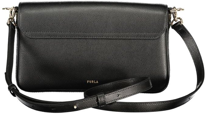 Furla Furla Nero Leather Women Handbag Zwart