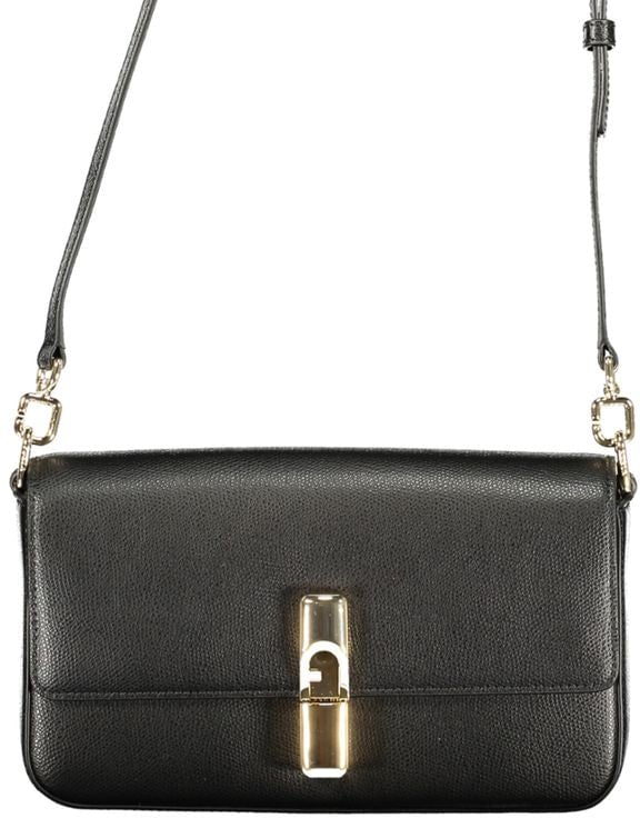 Furla Furla Nero Leather Women Handbag Zwart