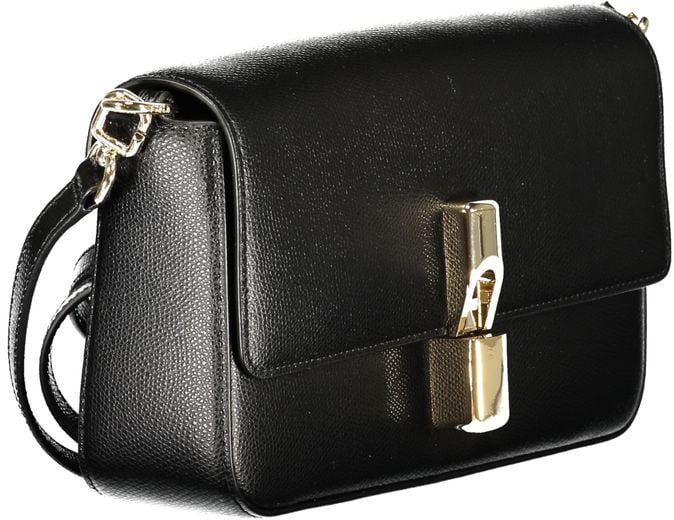Furla Furla Nero Leather Women Handbag Zwart