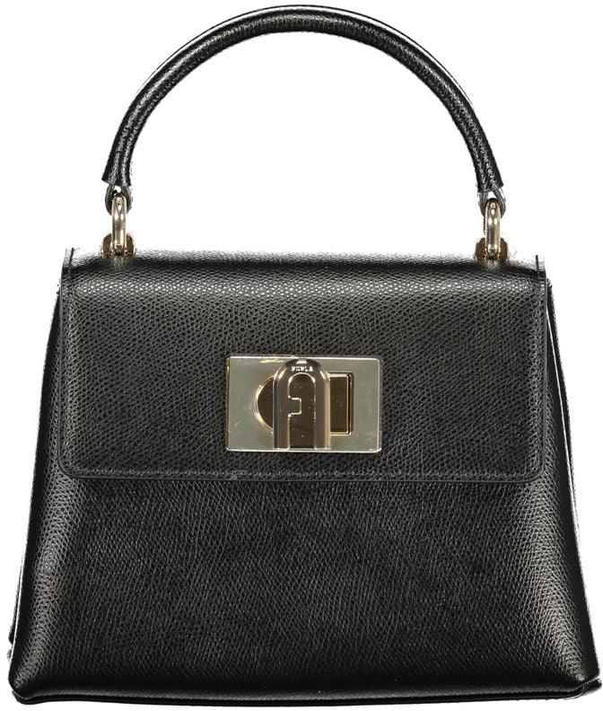 Furla Furla Nero Leather Women Handbag Zwart