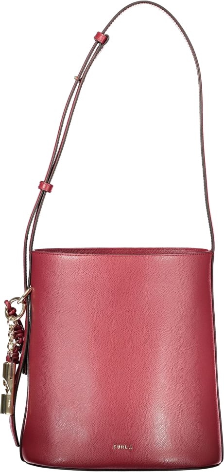 Furla Furla Rosso Leather Woman Bucket Bag Zwart