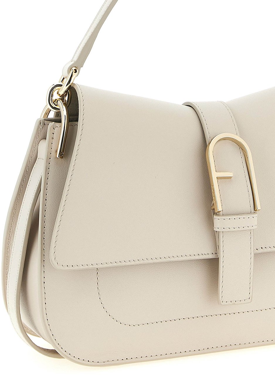 Furla Beige Calfskin Shoulder Bag Groen