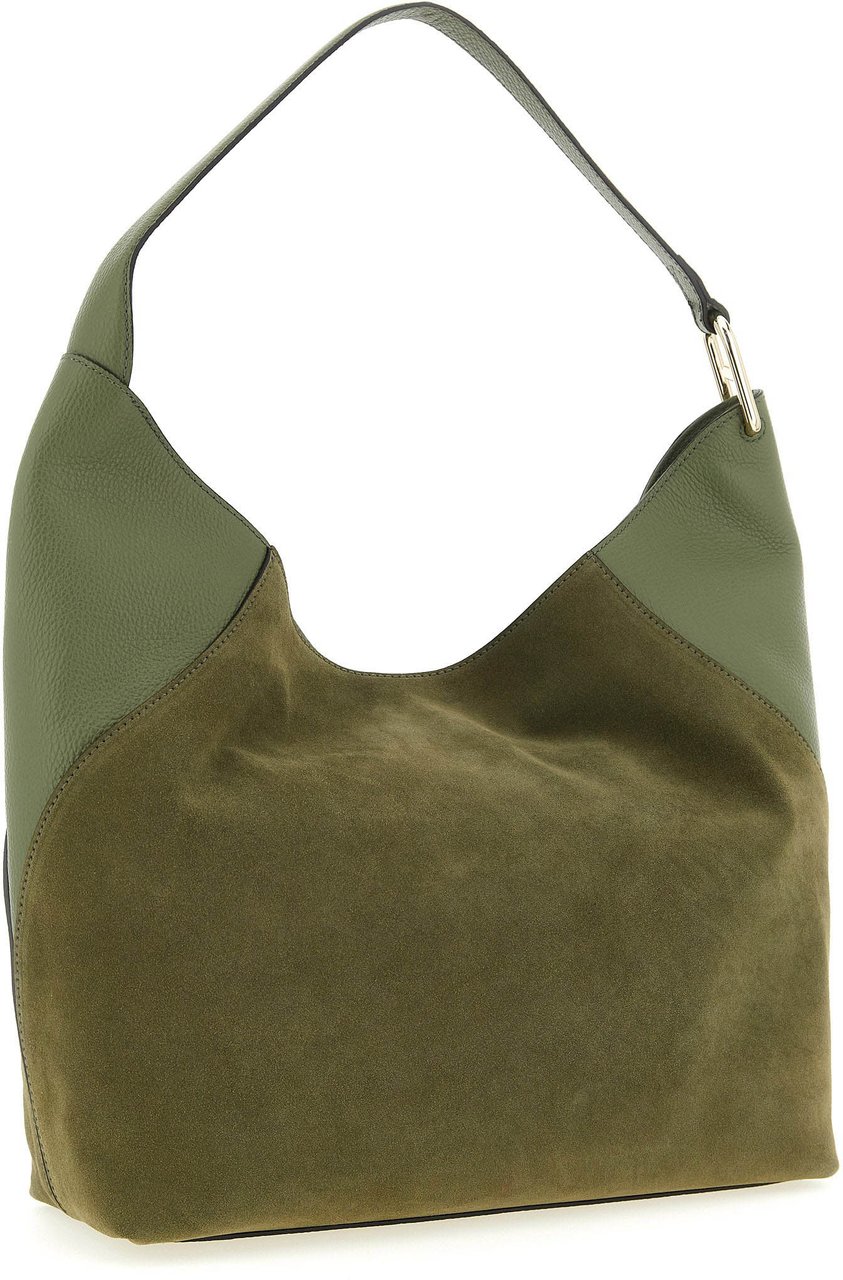 Furla Bicolor Calfskin Shoulder Bag Groen