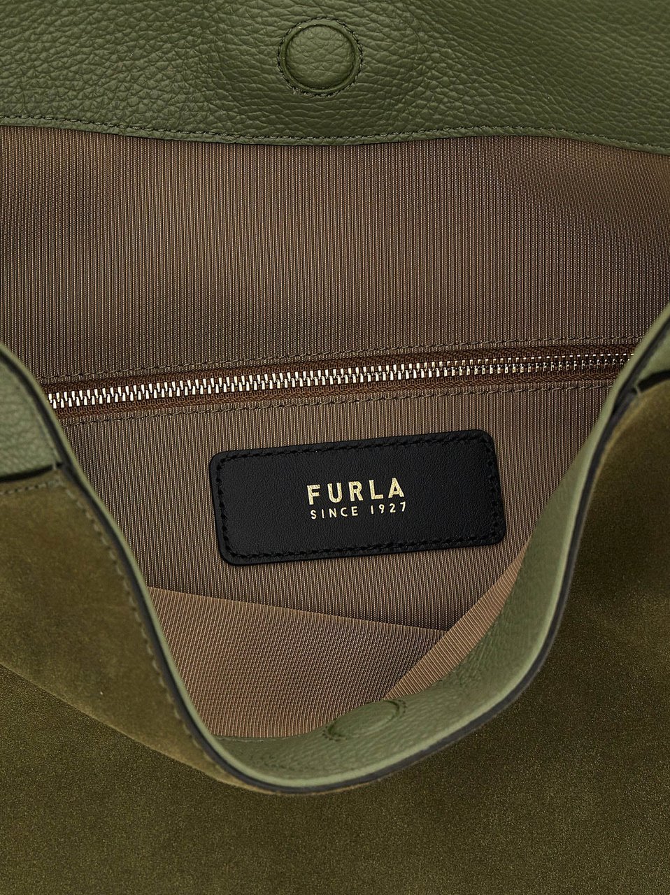 Furla Bicolor Calfskin Shoulder Bag Groen