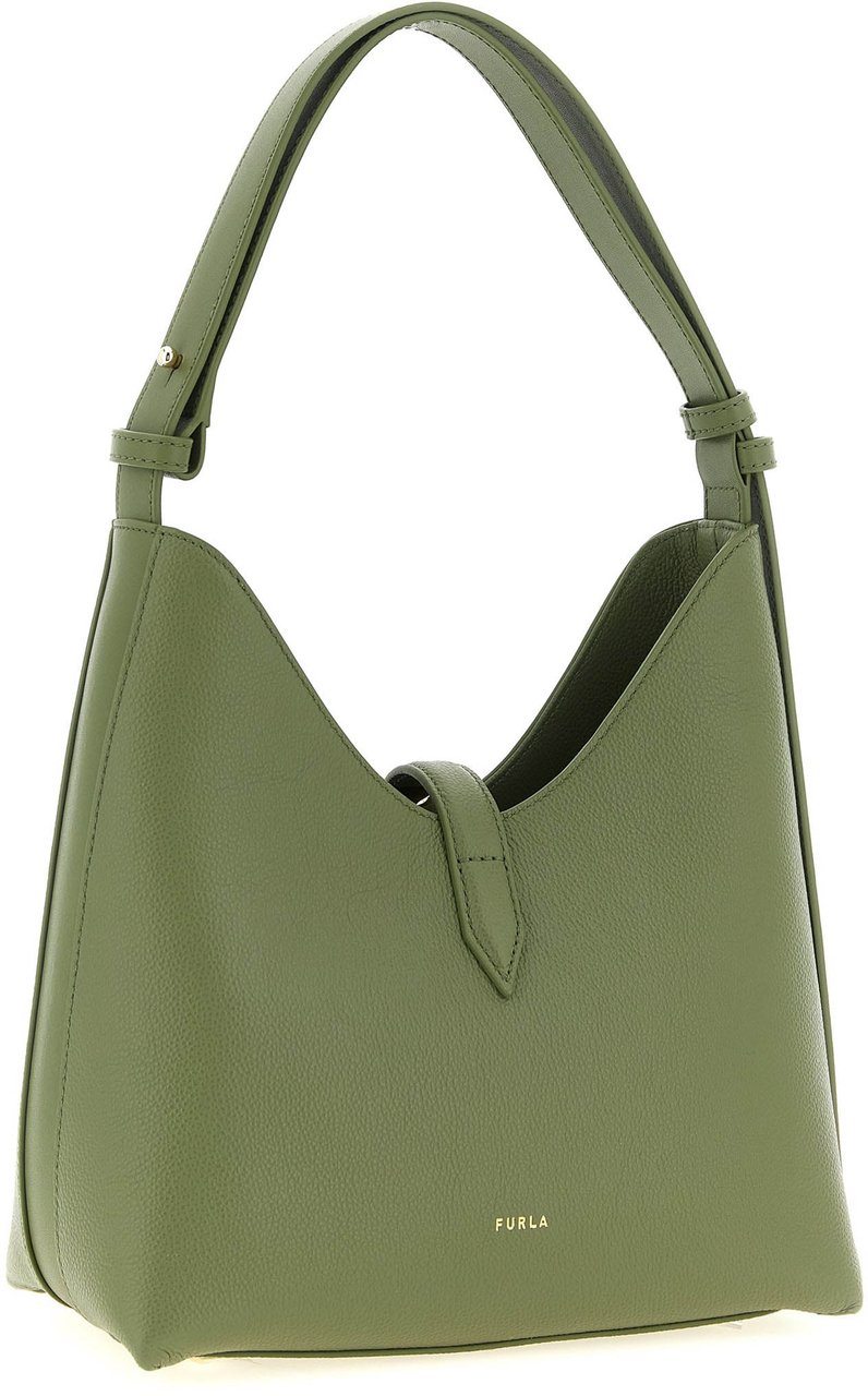 Furla Bicolor Calfskin Shoulder Bag Groen