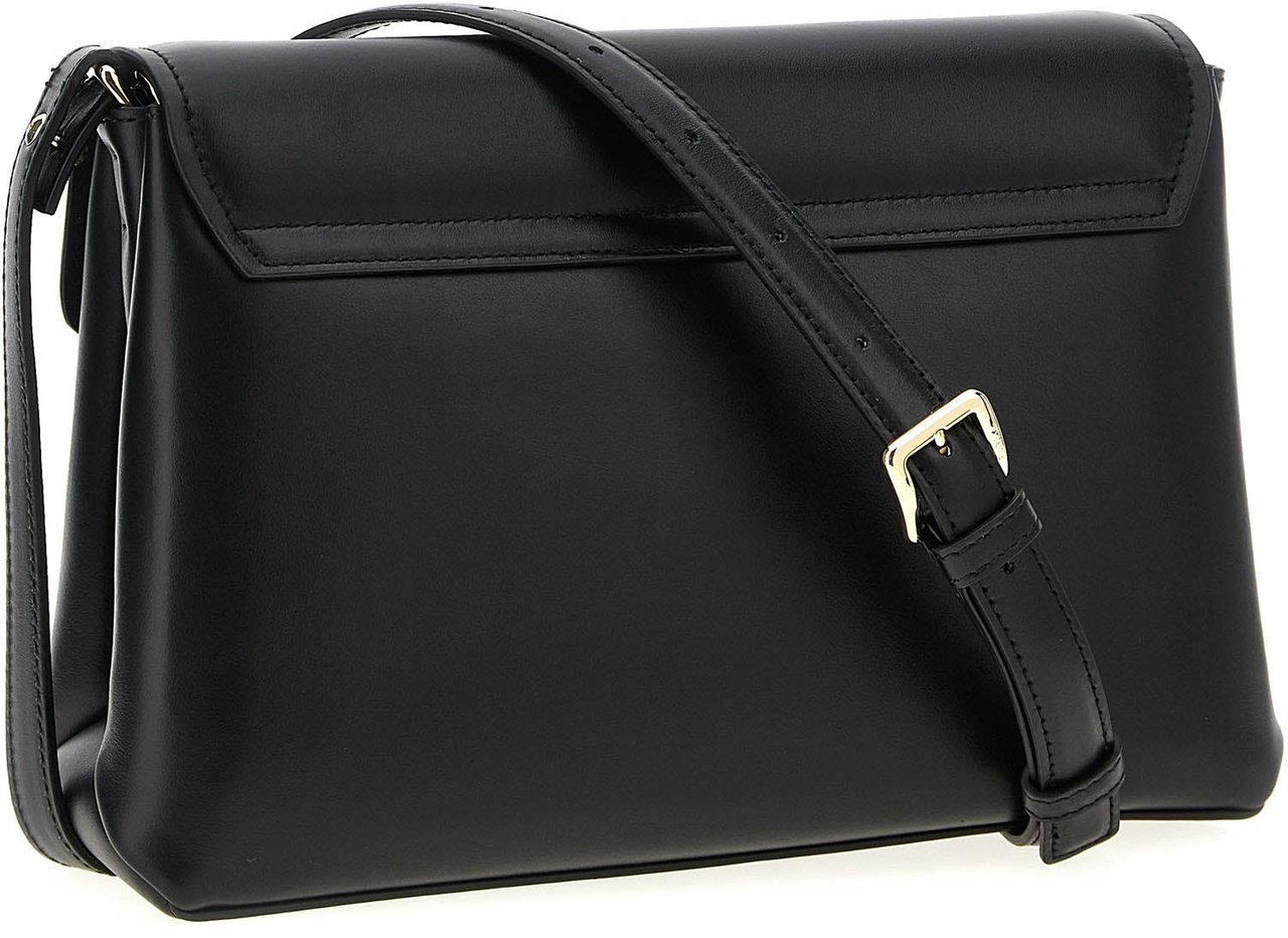 Furla Black Leather Shoulder Bag Zwart