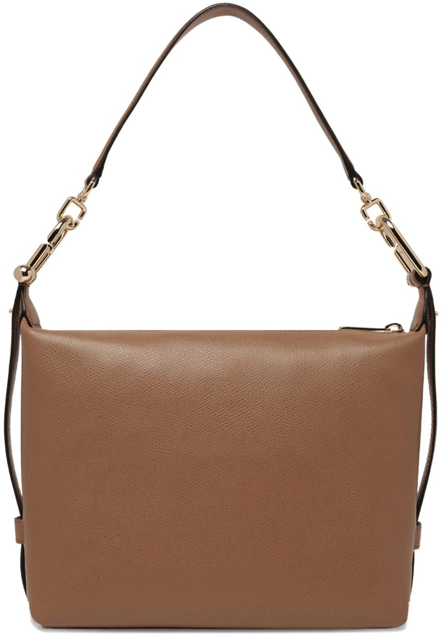Furla Tonie Mini Hobo Structured Smooth Leather Bag Bruin