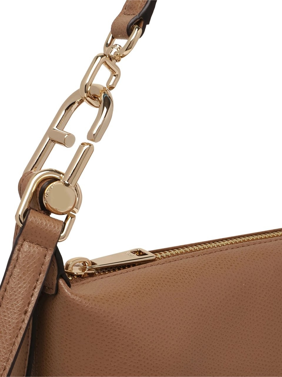 Furla Tonie Mini Hobo Structured Smooth Leather Bag Bruin