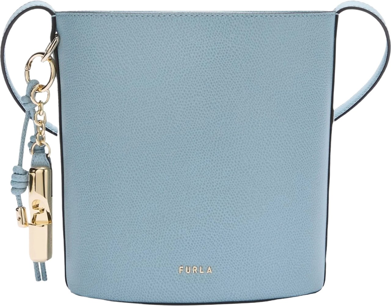 Furla Roxie Bucket Structured Soft Blue Leather Bag Blauw