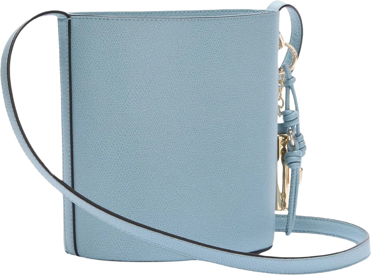 Furla Roxie Bucket Structured Soft Blue Leather Bag Blauw