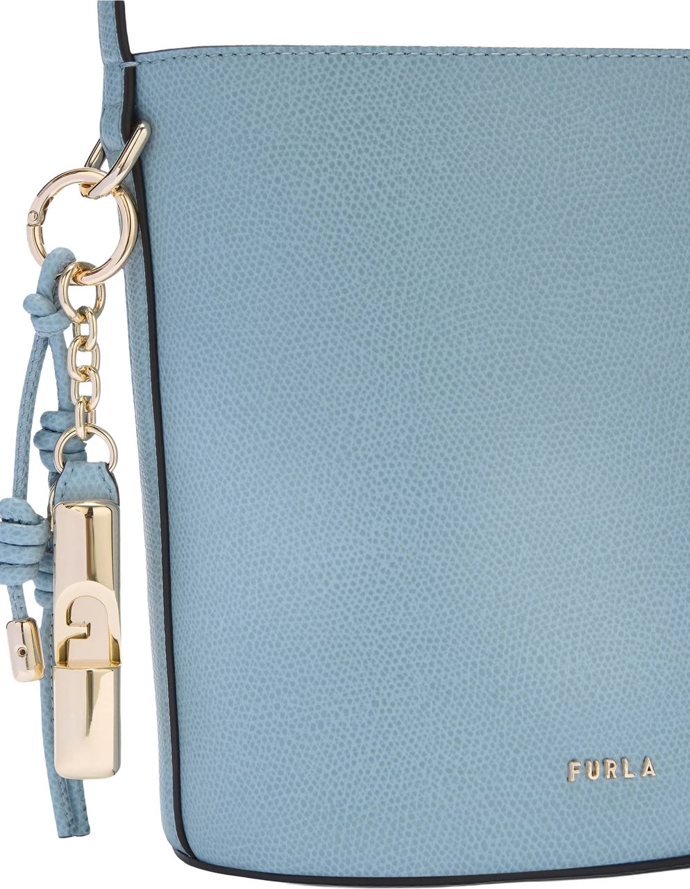 Furla Roxie Bucket Structured Soft Blue Leather Bag Blauw