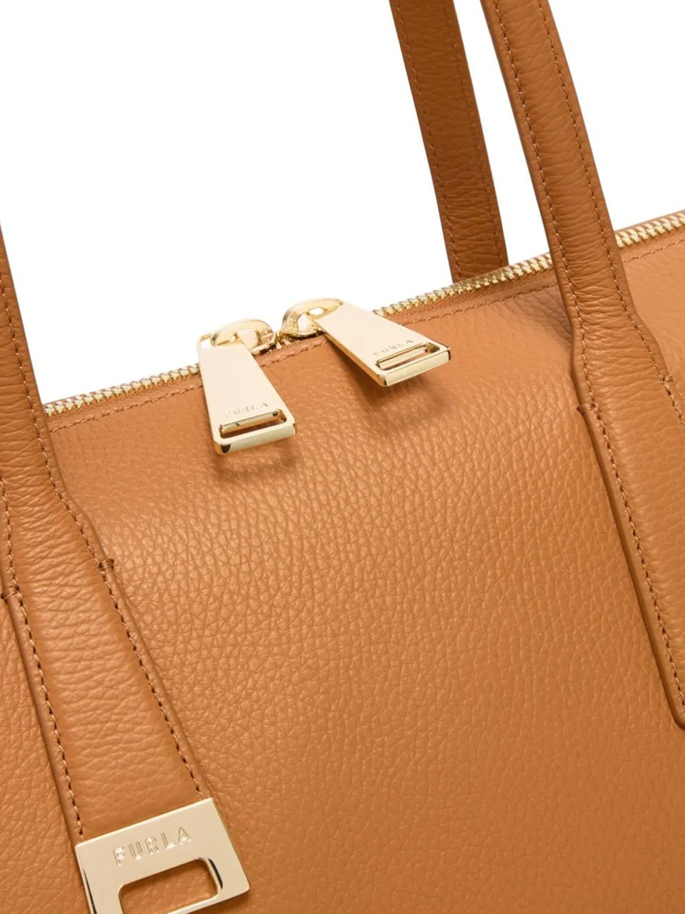 Furla Olivia L Tote Structured Brown Leather Tote Bruin