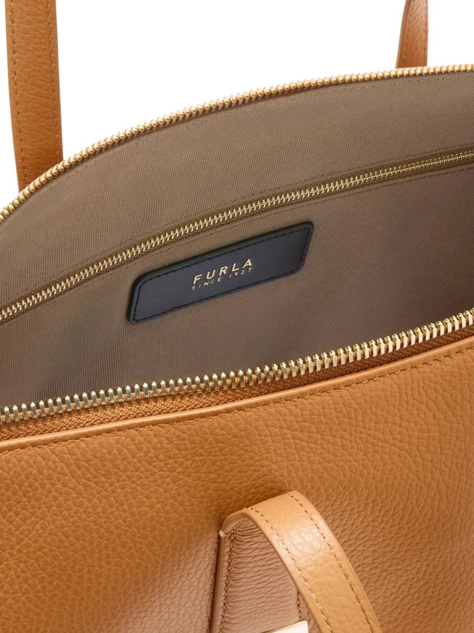 Furla Olivia L Tote Structured Brown Leather Tote Bruin