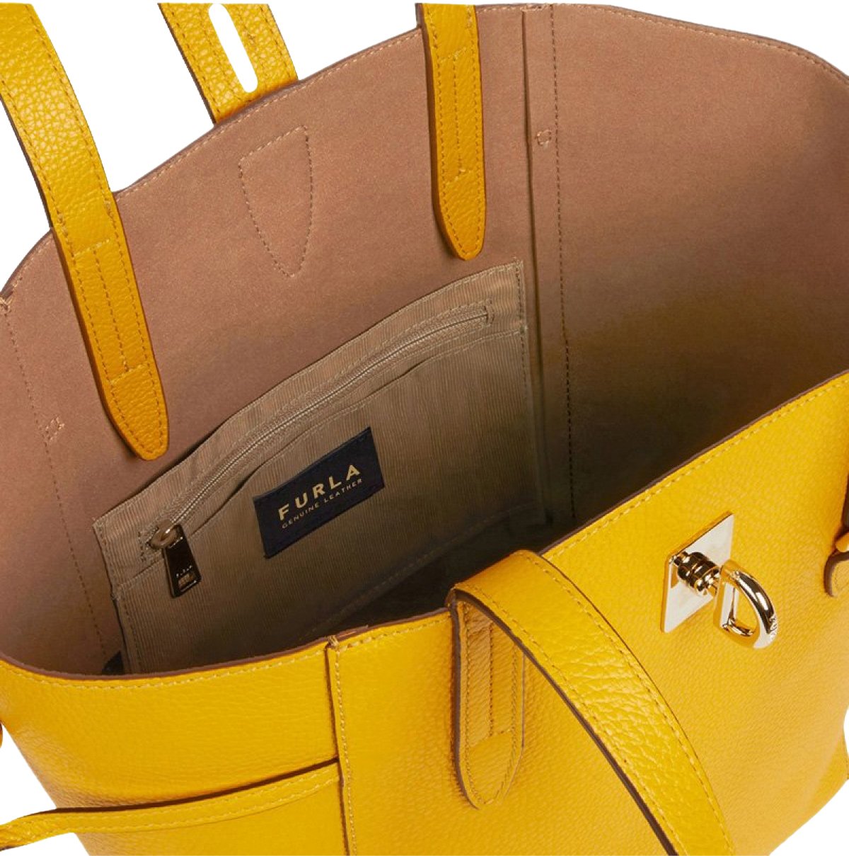 Furla Net Medium Logo Tote Bag Geel