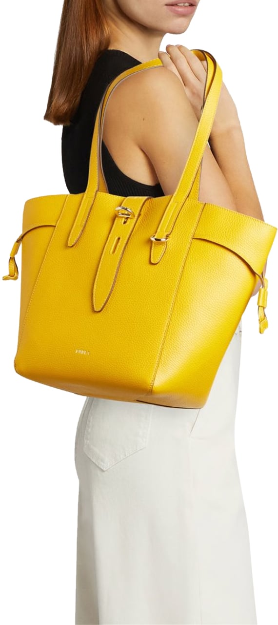 Furla Net Medium Logo Tote Bag Geel