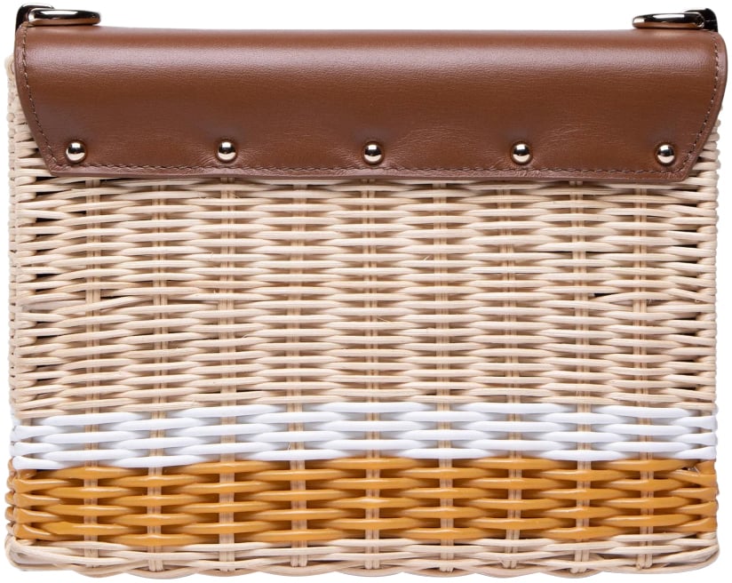 Furla 1927 Logo Wicker Shoulder Bag Bruin