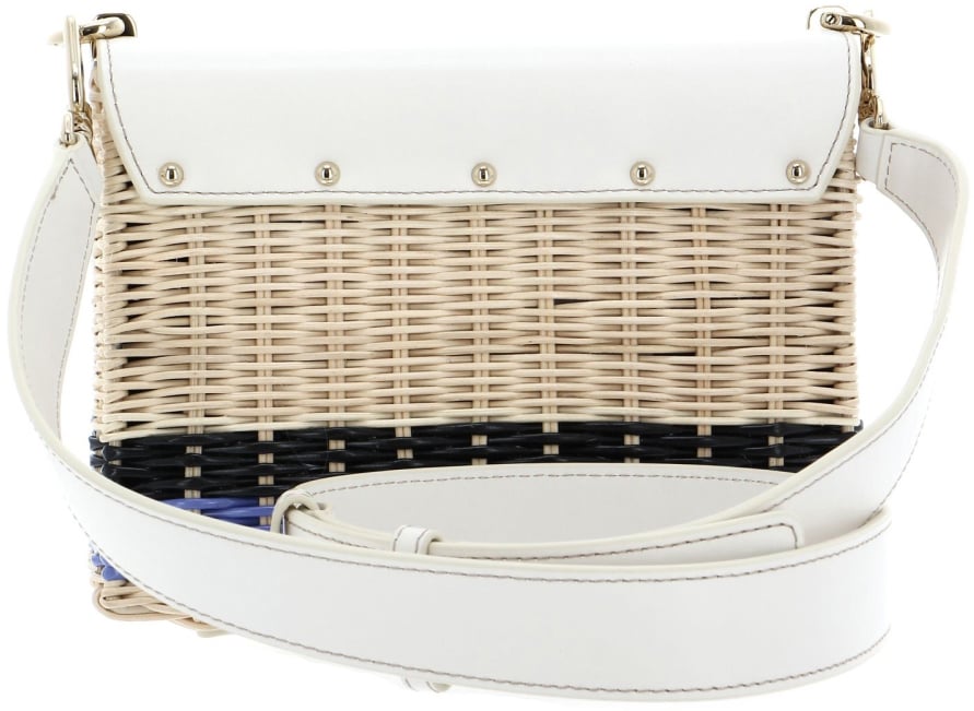 Furla 1927 Logo Wicker Shoulder Bag Wit