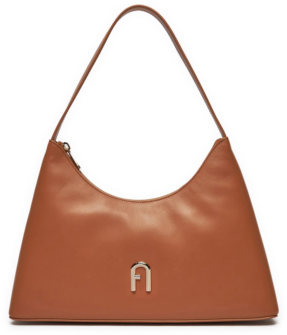 Furla Diamante Logo Shoulder Bag Bruin