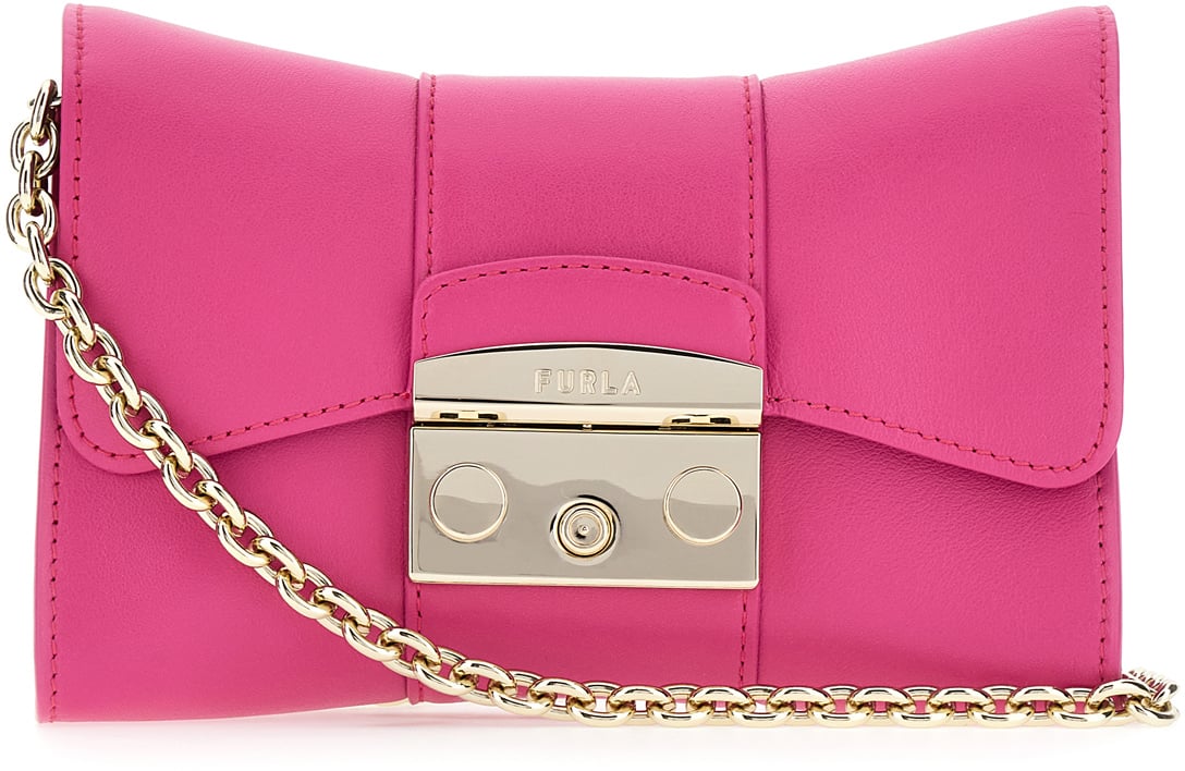 Furla Furla Fuchsia leather mini Metropolis Remix crossbody bag Roze