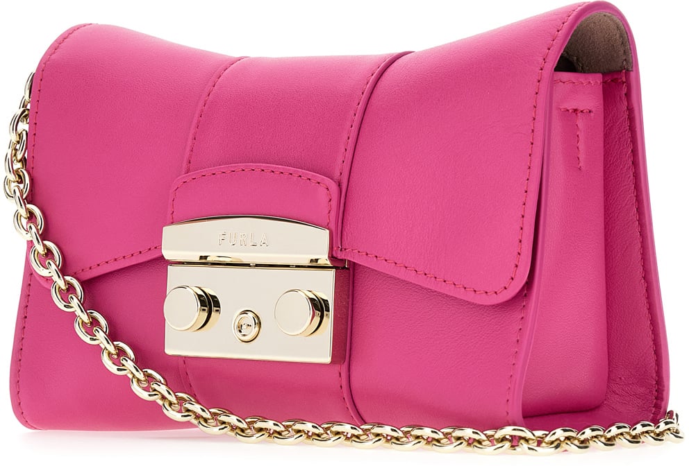 Furla Furla Fuchsia leather mini Metropolis Remix crossbody bag Roze