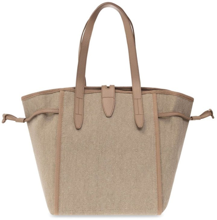 Furla Textured Fabric Handbag With Leather Accents Roze
