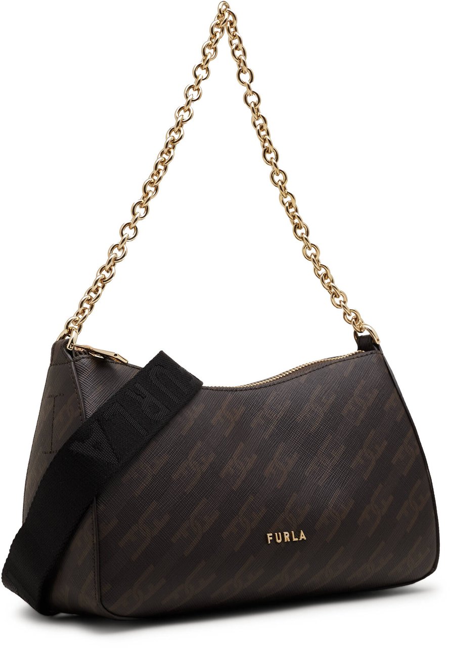Furla Structured Monogram Bag with Chain Strap Neutraal