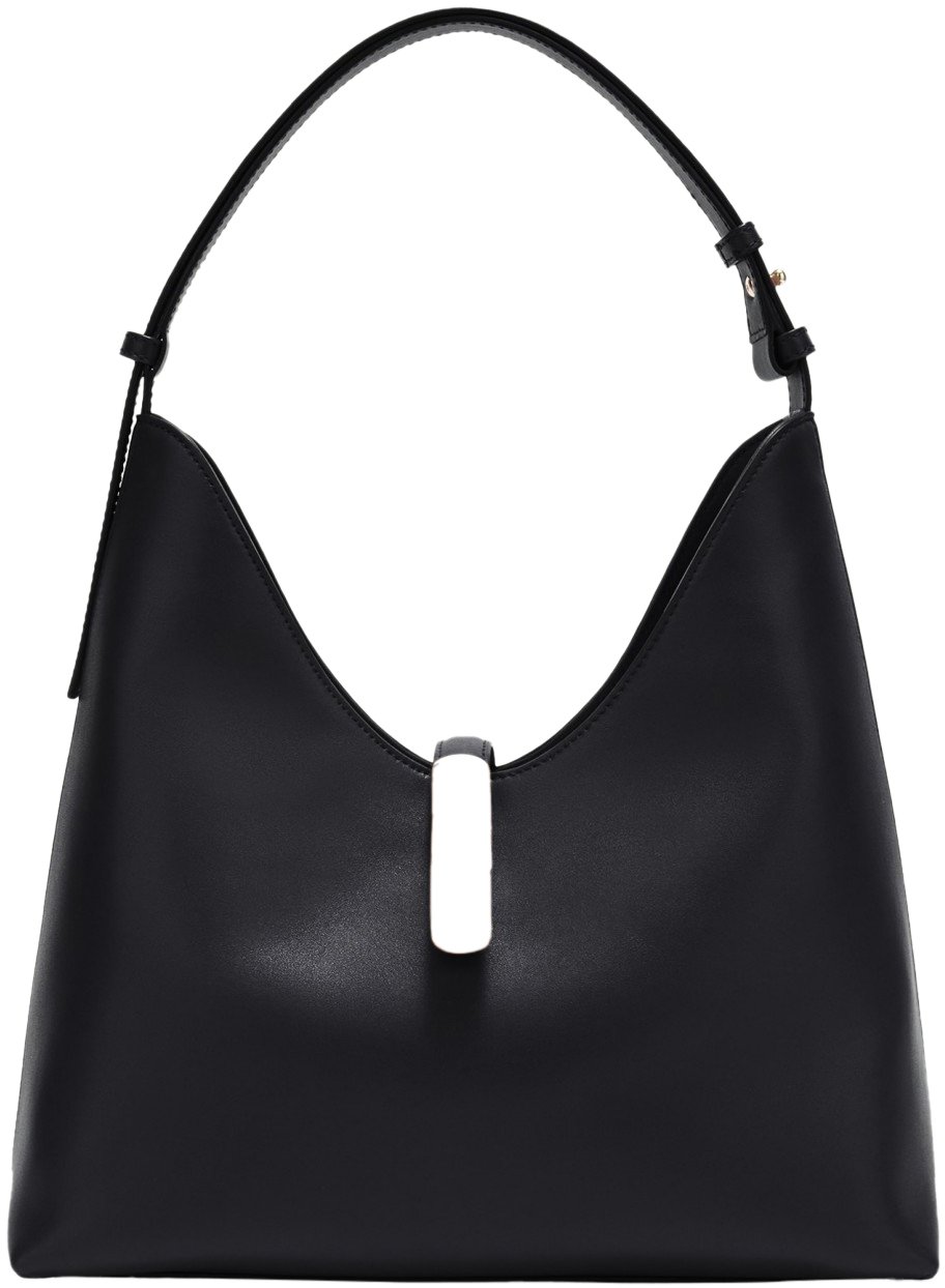 Furla Furla goccia m leather shoulder bag black color Zwart