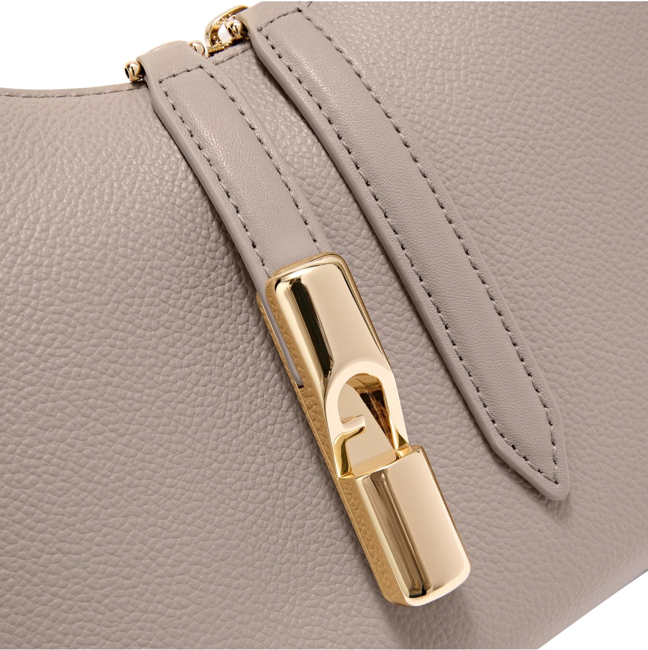 Furla Furla drop s linen leather shoulder bag Neutraal