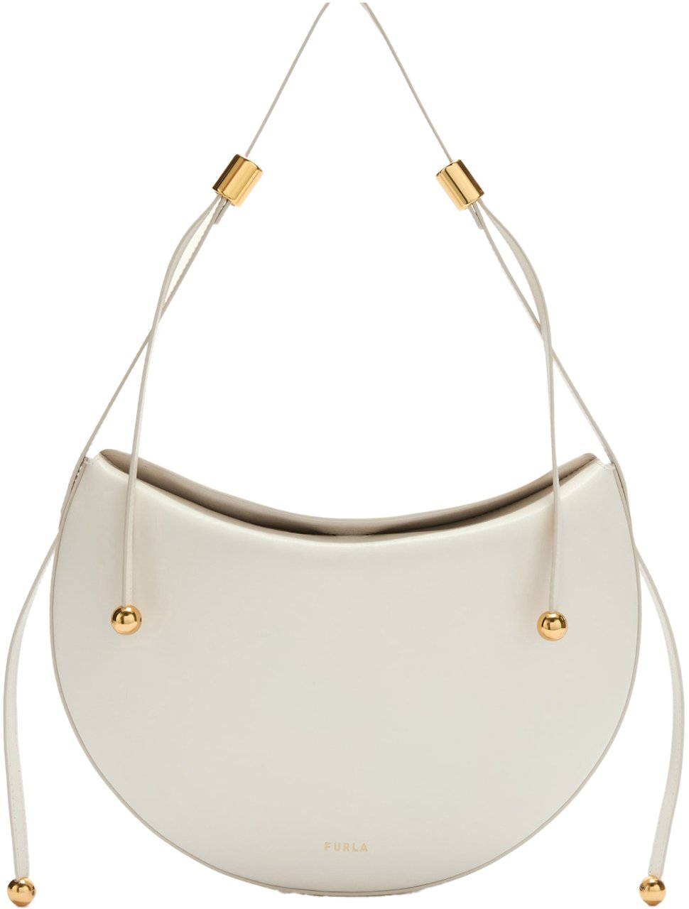 Furla Furla moonstone s leather shoulder bag, cream color Beige