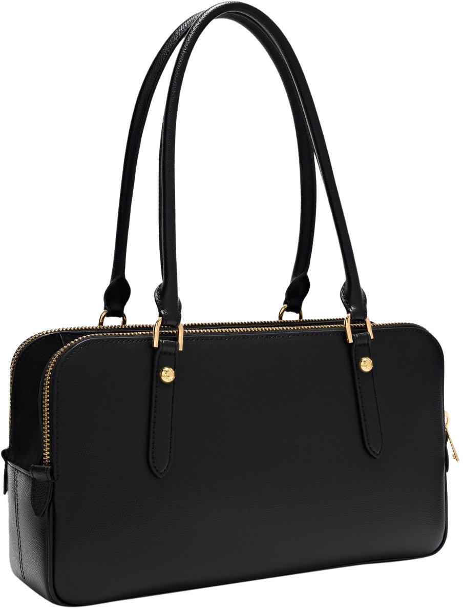 Furla Furla giulia m boston leather shoulder bag, black Zwart