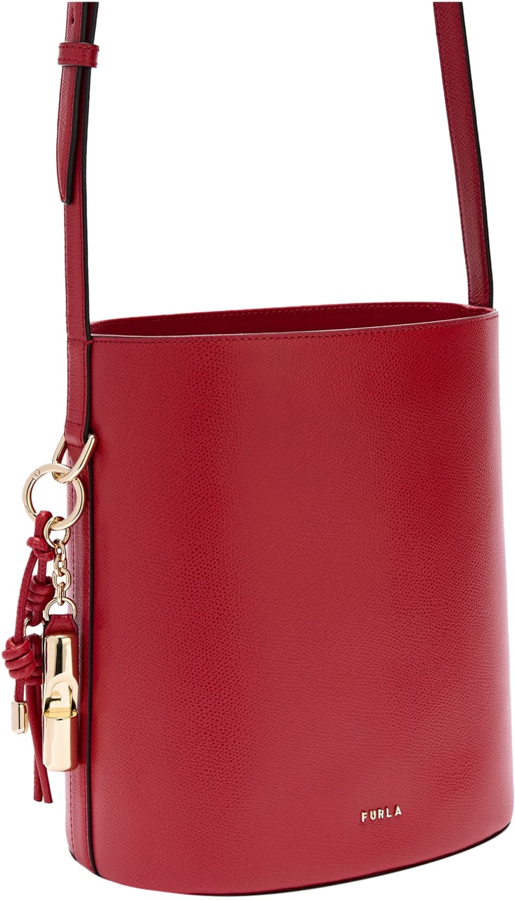 Furla Furla roxie s leather bucket bag, red Goud