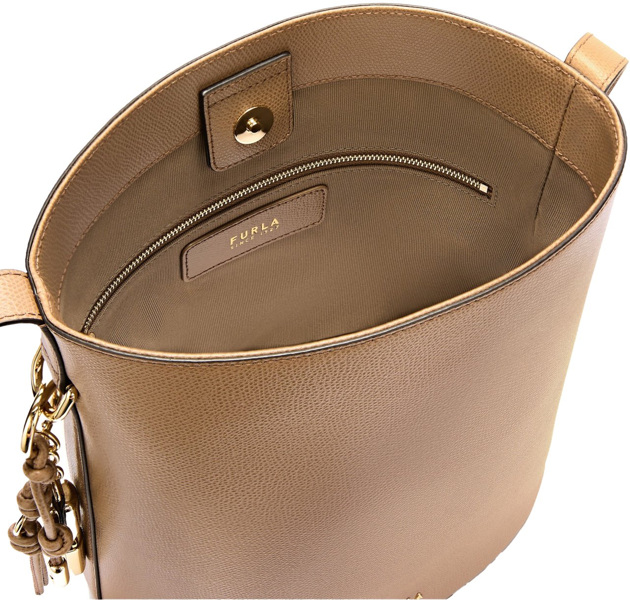 Furla Furla roxie s leather bucket bag, toffe color Bruin
