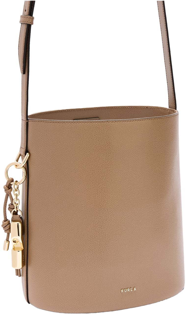Furla Furla roxie s leather bucket bag, toffe color Bruin