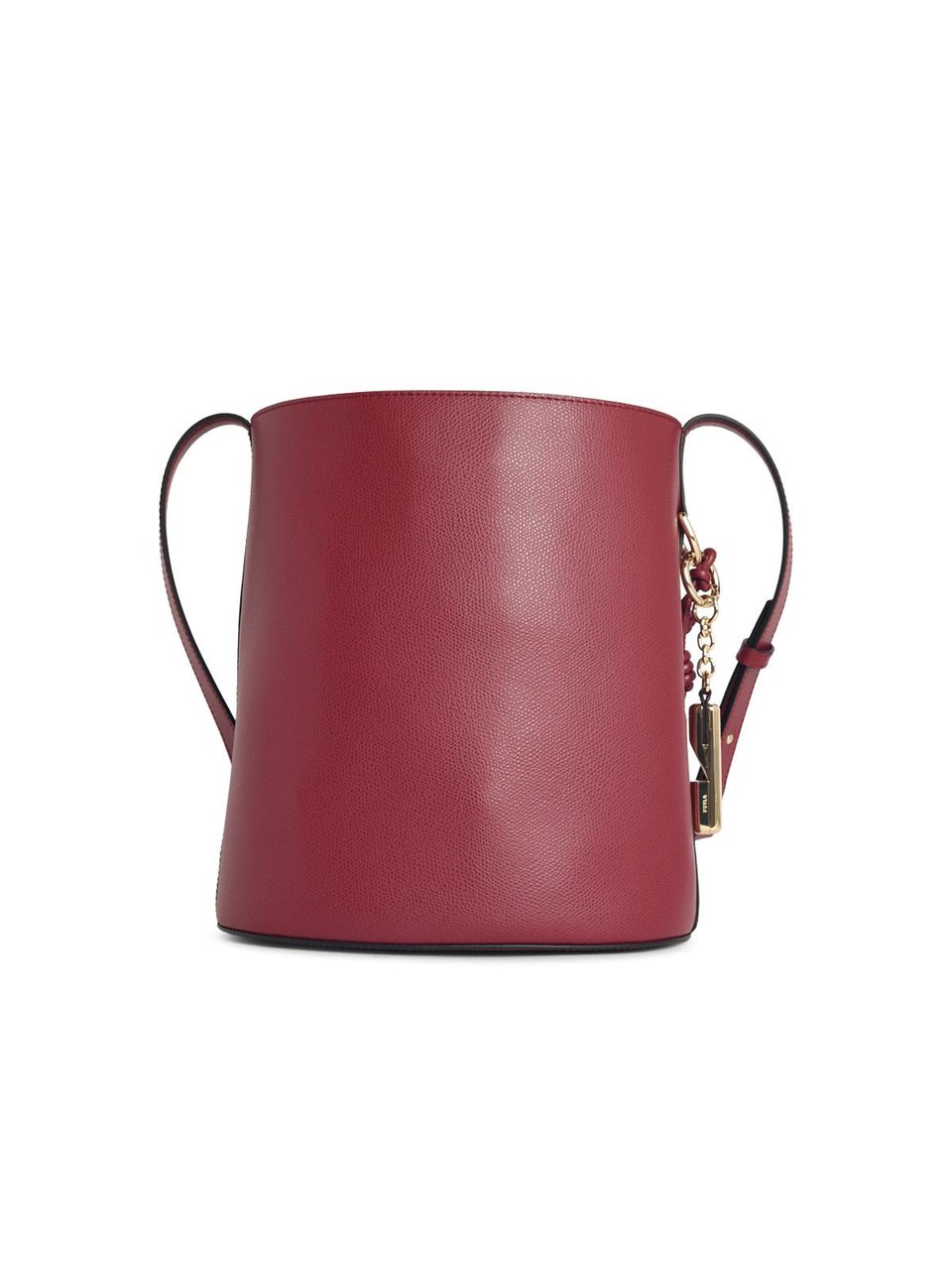 Furla Roxie' Bucket Bag In Burgundy Leather Maroon