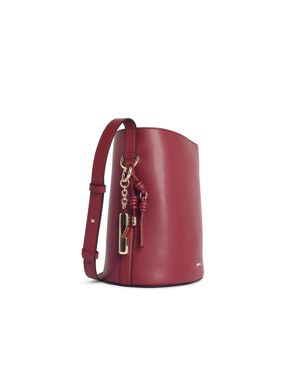 Furla Roxie' Bucket Bag In Burgundy Leather Maroon