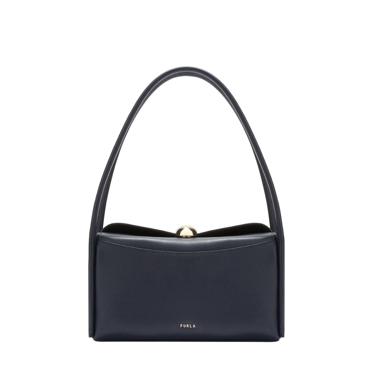 Furla Furla nicole m boston leather shoulder bag in blue Blauw