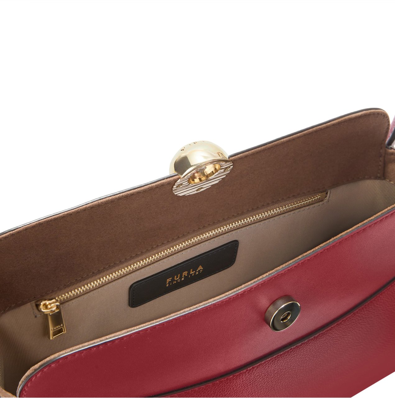 Furla Furla nicole m boston leather shoulder bag, cherry Rood