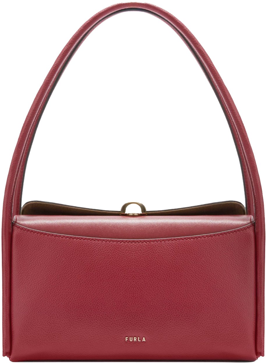 Furla Furla nicole m boston leather shoulder bag, cherry Rood
