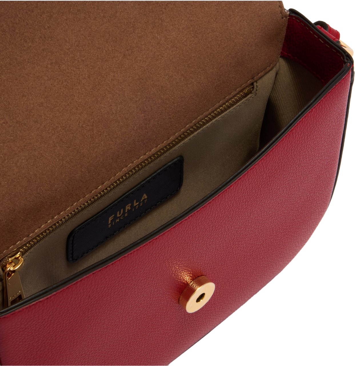 Furla Furla moonlight s crossbody bag in cherry leather Rood