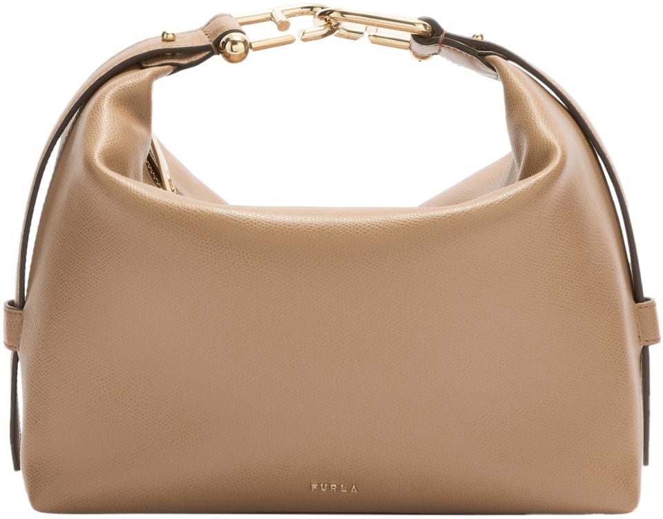 Furla Furla tonie m leather hobo shoulder bag, toffe color Bruin
