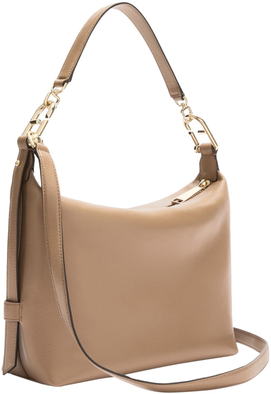 Furla Furla tonie m leather hobo shoulder bag, toffe color Bruin