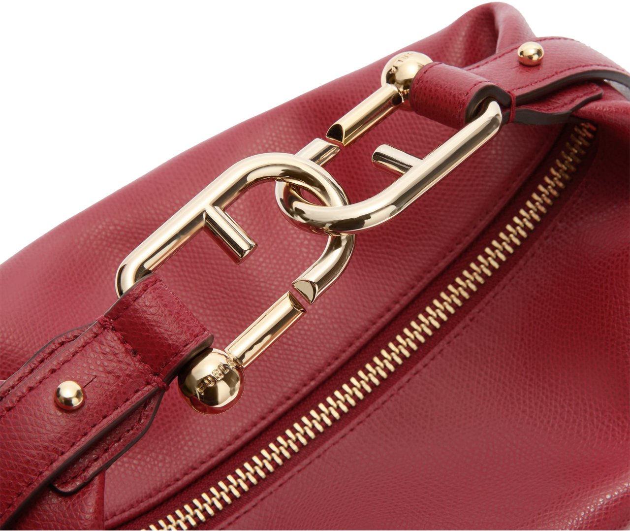 Furla Furla tonie m leather hobo shoulder bag, cherry color Rood