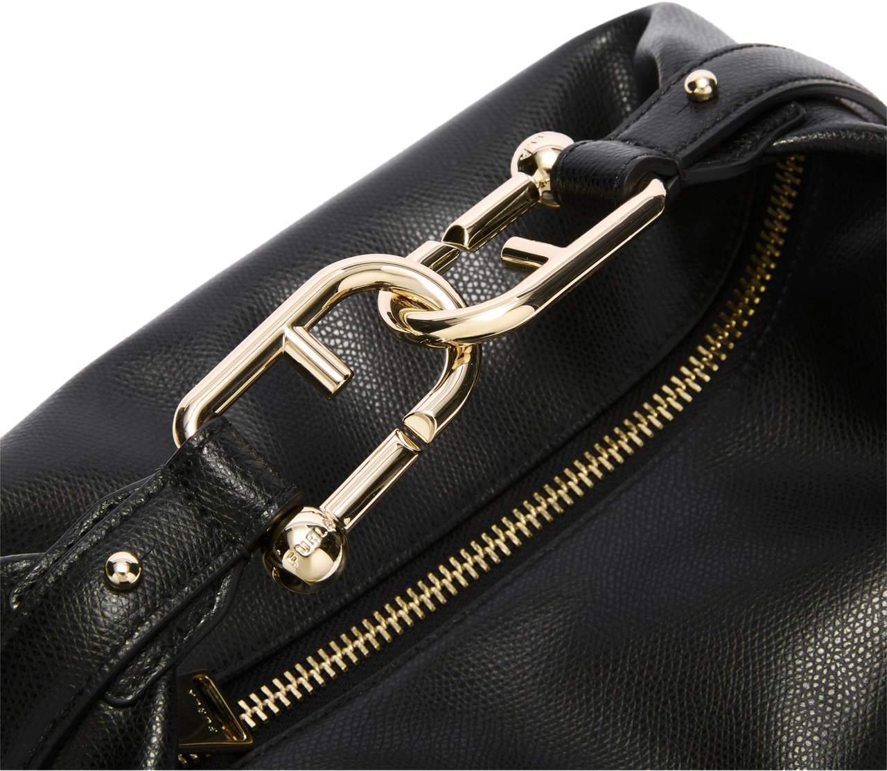 Furla Furla tonie m leather hobo shoulder bag, black Zwart