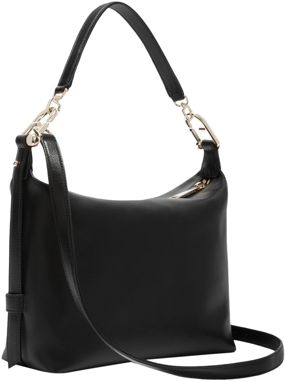 Furla Furla tonie m leather hobo shoulder bag, black Zwart